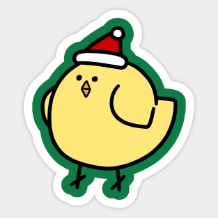 Fat Santa Hat Bird Sticker